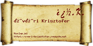 Óvári Krisztofer névjegykártya